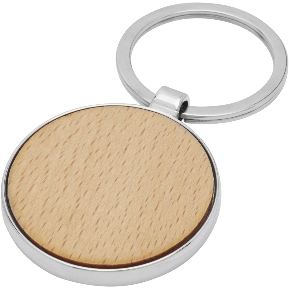 Logo trade promotional products image of: Moreno beech wood round keychain