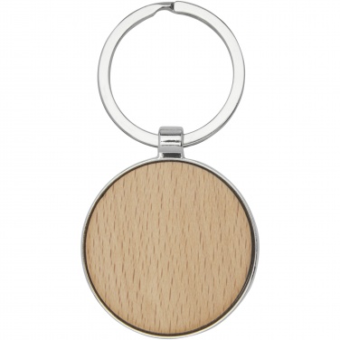 Logo trade promotional products image of: Moreno beech wood round keychain