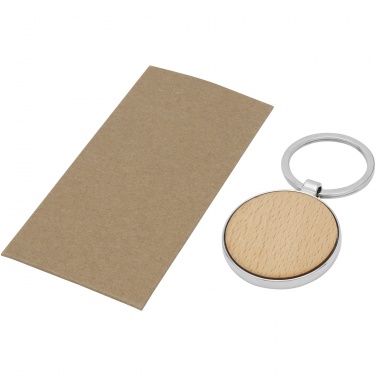 Logotrade promotional gift picture of: Moreno beech wood round keychain