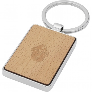 Logo trade promotional products picture of: Mauro beech wood rectangular keychain