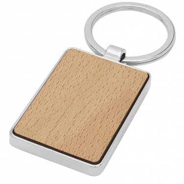 Logo trade promotional product photo of: Mauro beech wood rectangular keychain