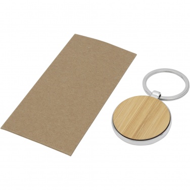 Logo trade promotional gift photo of: Nino bamboo round keychain