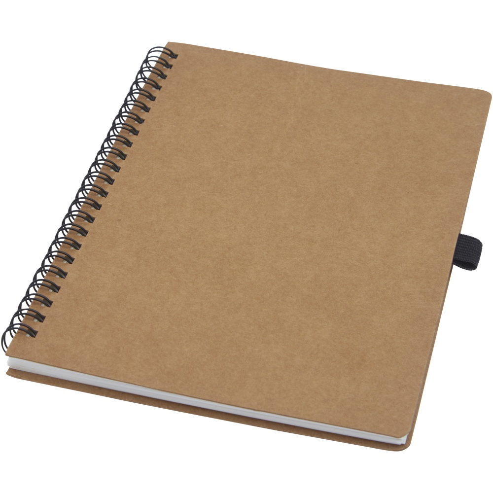 Logotrade advertising products photo of: Cobble A5 wire-o recycled cardboard notebook with stone paper