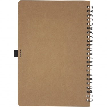 Logo trade corporate gifts image of: Cobble A5 wire-o recycled cardboard notebook with stone paper