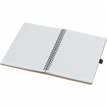 Logo trade promotional product photo of: Cobble A5 wire-o recycled cardboard notebook with stone paper