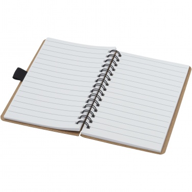 Logo trade promotional items picture of: Cobble A6 wire-o recycled cardboard notebook with stone paper