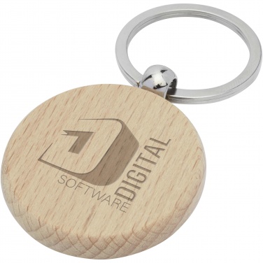 Logotrade promotional merchandise photo of: Giovanni beech wood round keychain