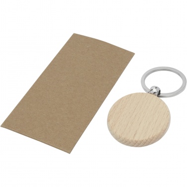 Logotrade promotional merchandise photo of: Giovanni beech wood round keychain