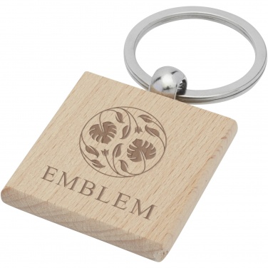 Logo trade promotional products image of: Gioia beech wood squared keychain