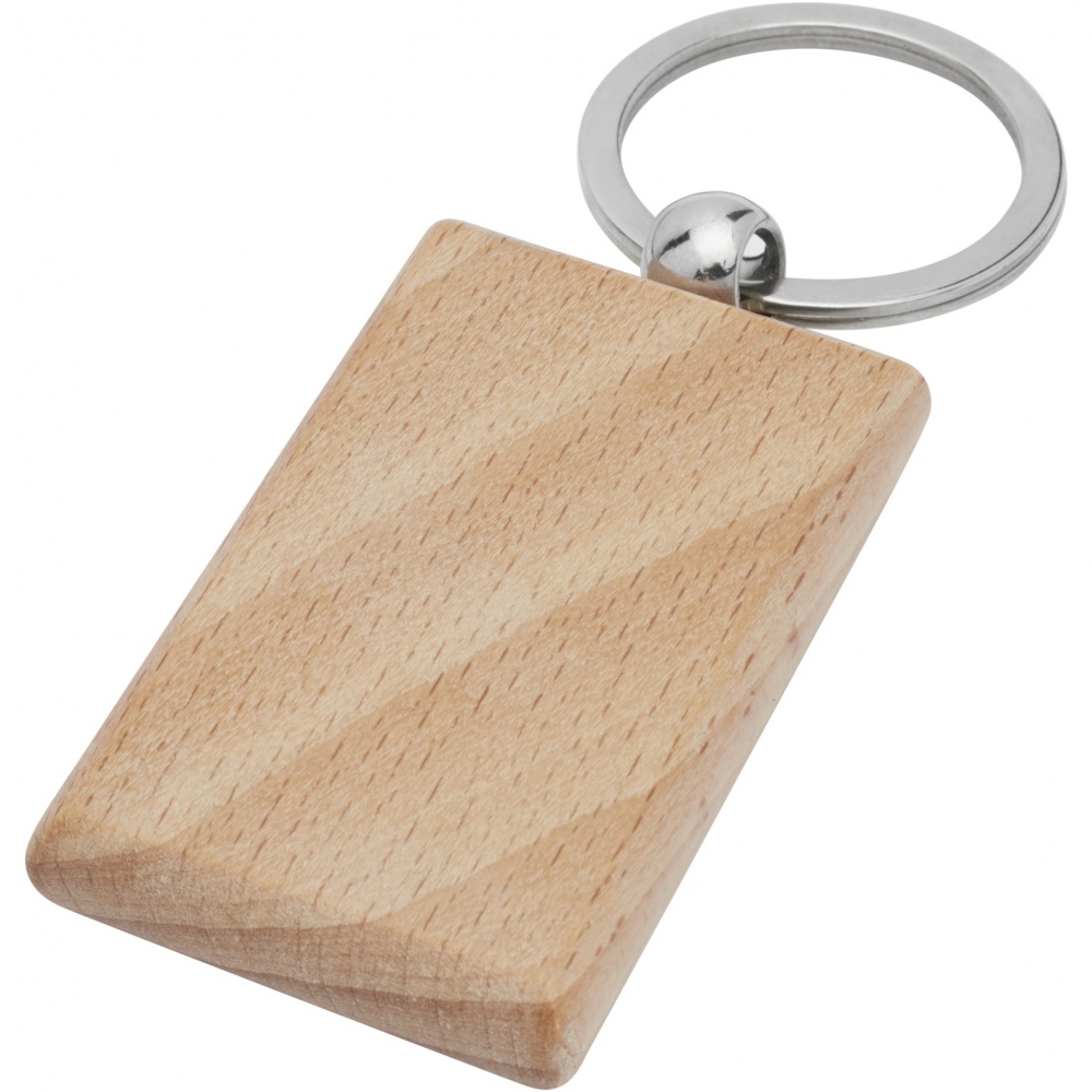 Logo trade corporate gift photo of: Gian beech wood rectangular keychain