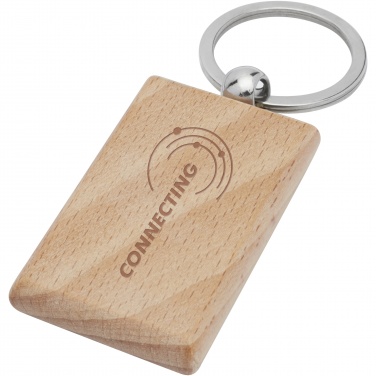 Logotrade business gift image of: Gian beech wood rectangular keychain