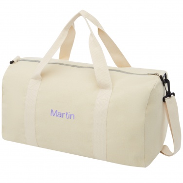 Logo trade corporate gifts picture of: Pheebs 450 g/m² recycled cotton and polyester duffel bag 24L