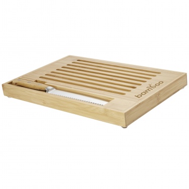 Logo trade promotional gifts picture of: Pao bamboo cutting board with knife