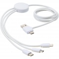 Pure 5-in-1 charging cable with antibacterial additive, White