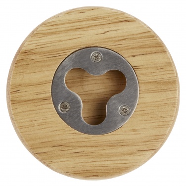 Logotrade promotional product picture of: Scoll wooden coaster with bottle opener