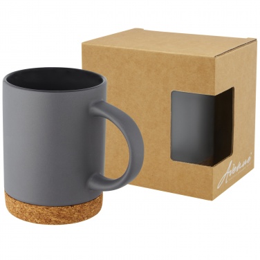 Logo trade promotional giveaway photo of: Neiva 425 ml ceramic mug with cork base