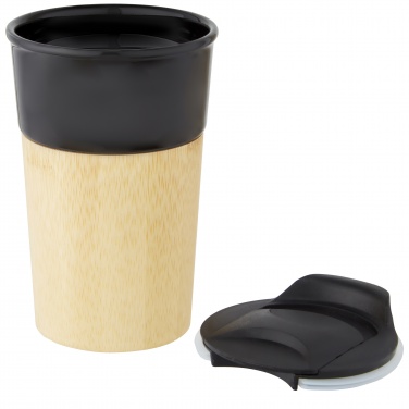 Logo trade business gift photo of: Pereira 320 ml porcelain mug with bamboo outer wall