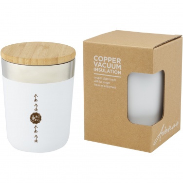 Logo trade promotional giveaways image of: Lagan 300 ml copper vacuum insulated stainless steel tumbler with bamboo lid