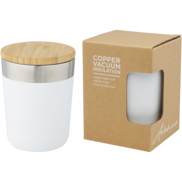 Logo trade promotional gifts image of: Lagan 300 ml copper vacuum insulated stainless steel tumbler with bamboo lid