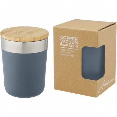 Logotrade advertising product image of: Lagan 300 ml copper vacuum insulated stainless steel tumbler with bamboo lid