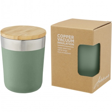 Logotrade advertising products photo of: Lagan 300 ml copper vacuum insulated stainless steel tumbler with bamboo lid