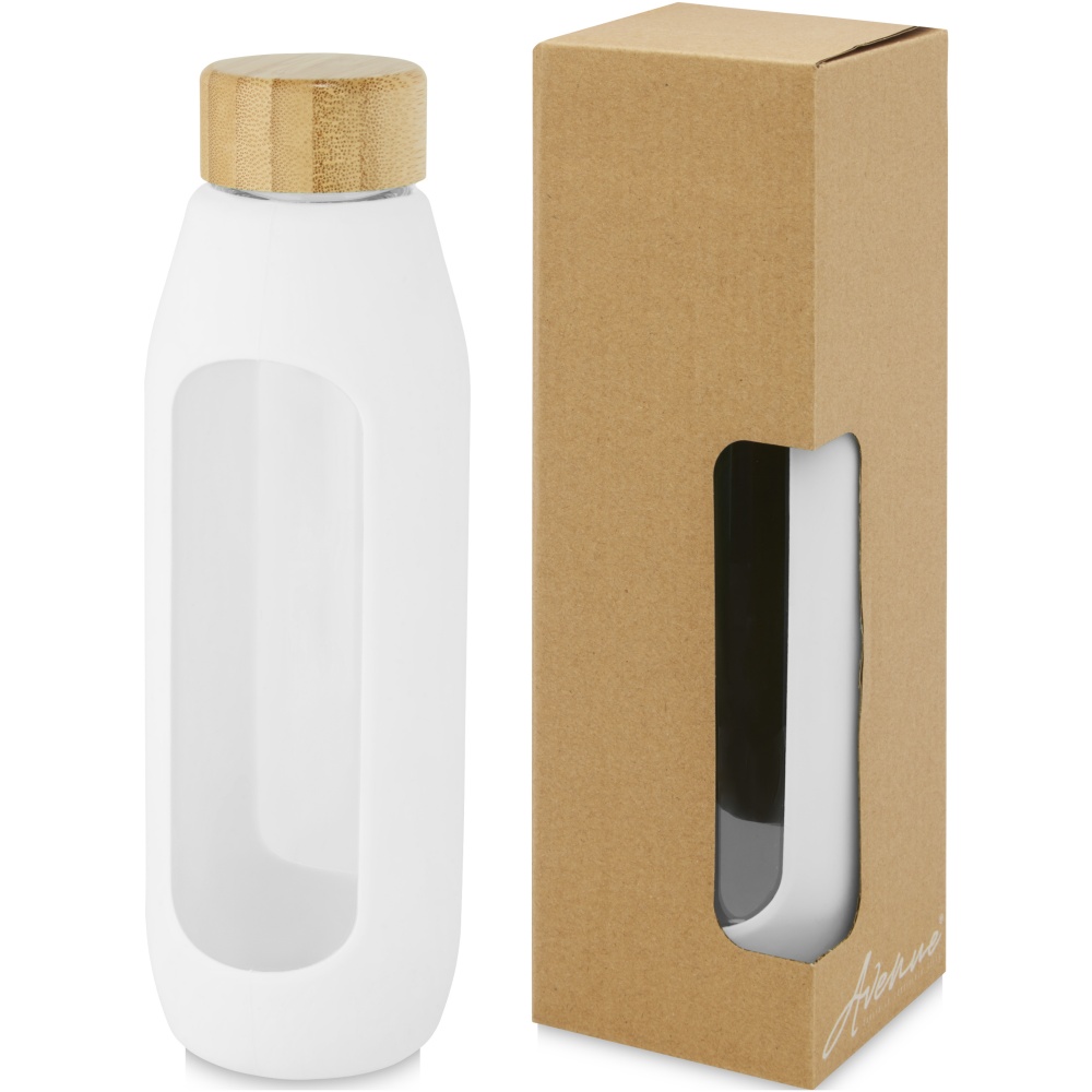 Logotrade advertising products photo of: Tidan 600 ml borosilicate glass bottle with silicone grip