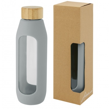 Logo trade promotional merchandise image of: Tidan 600 ml borosilicate glass bottle with silicone grip