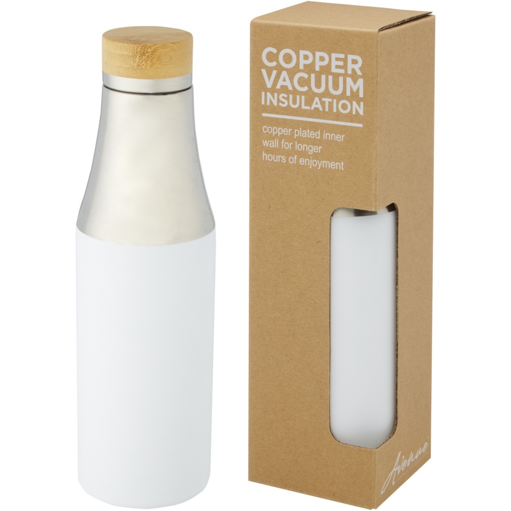 Logo trade promotional products picture of: Hulan 540 ml copper vacuum insulated stainless steel bottle with bamboo lid