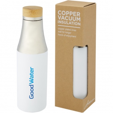 Logotrade advertising products photo of: Hulan 540 ml copper vacuum insulated stainless steel bottle with bamboo lid