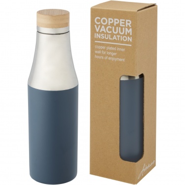 Logo trade advertising products picture of: Hulan 540 ml copper vacuum insulated stainless steel bottle with bamboo lid