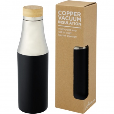 Logo trade advertising product photo of: Hulan 540 ml copper vacuum insulated stainless steel bottle with bamboo lid