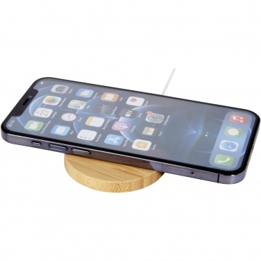 Logotrade business gift image of: Atra 10W bamboo magnetic wireless charging pad