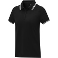 Amarago short sleeve women's tipping polo, Solid black