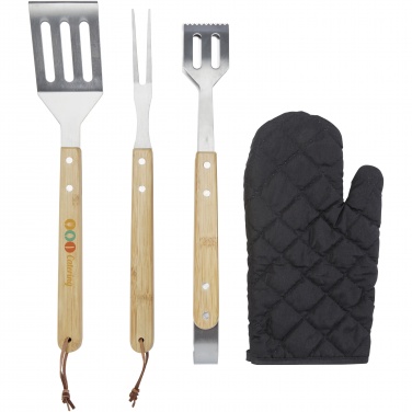 Logo trade promotional gift photo of: Gril 3-piece BBQ tools set and glove 