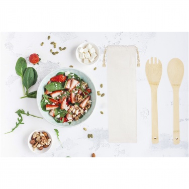 Logo trade business gifts image of: Endiv bamboo salad spoon and fork