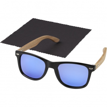 Logo trade promotional gifts image of: Hiru rPET/wood mirrored polarized sunglasses in gift box