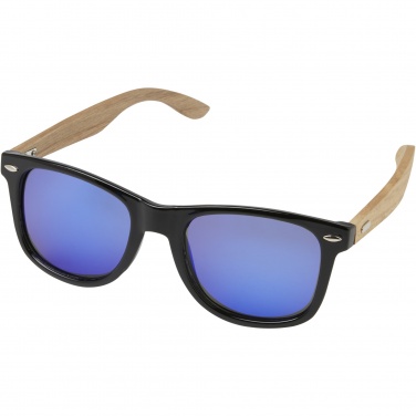 Logo trade promotional gifts image of: Hiru rPET/wood mirrored polarized sunglasses in gift box