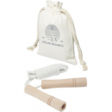 Logo trade promotional products image of: Denise wooden skipping rope in cotton pouch