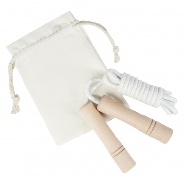 Logo trade promotional gifts picture of: Denise wooden skipping rope in cotton pouch