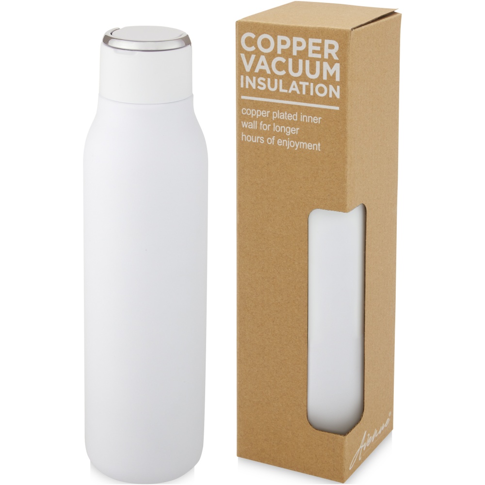 Logotrade promotional item image of: Marka 600 ml copper vacuum insulated bottle with metal loop