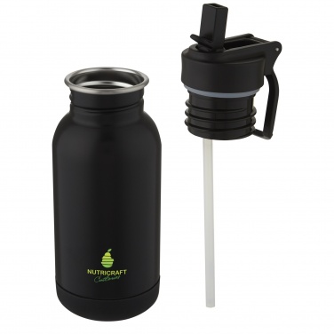 Logo trade promotional products picture of: Lina 400 ml stainless steel sport bottle with straw and loop