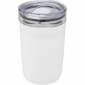 Bello 420 ml glass tumbler with recycled plastic outer wall, White