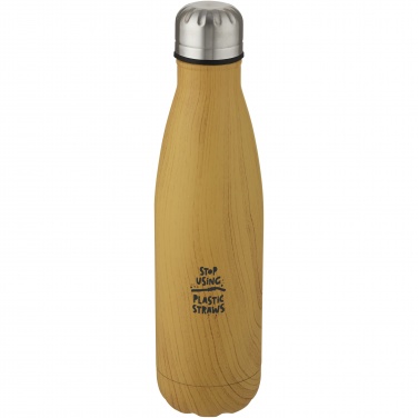 Logo trade promotional merchandise photo of: Cove 500 ml vacuum insulated stainless steel bottle with wood print