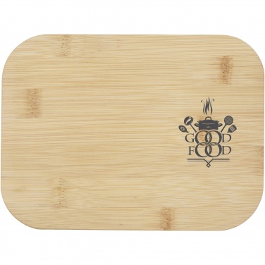 Logo trade promotional items image of: Roby glass lunch box with bamboo lid