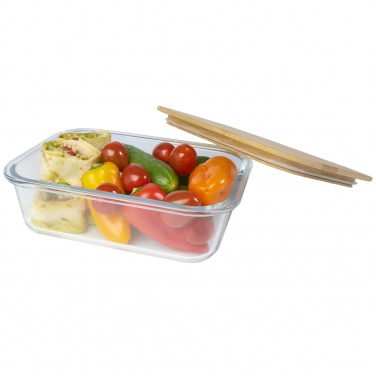 Logo trade promotional items image of: Roby glass lunch box with bamboo lid