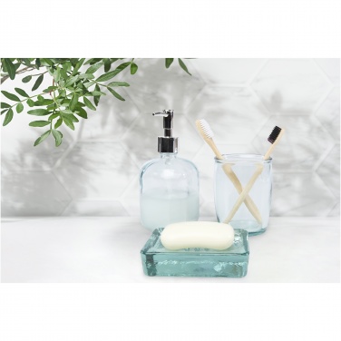 Logo trade promotional merchandise photo of: Jabony 3-piece recycled glass bathroom set