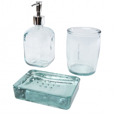 Logotrade promotional merchandise image of: Jabony 3-piece recycled glass bathroom set