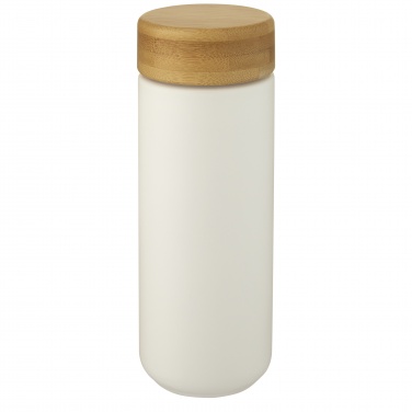 Logo trade business gifts image of: Lumi 300 ml ceramic tumbler with bamboo lid