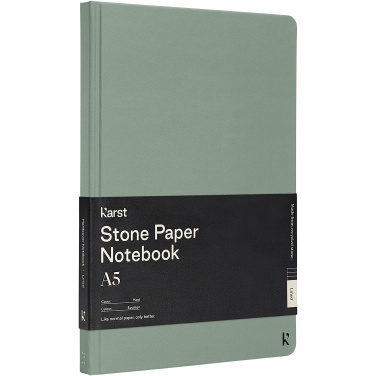 Logo trade promotional products picture of: Karst® A5 stone paper hardcover notebook - lined