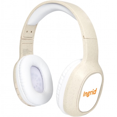 Logo trade business gifts image of: Riff wheat straw Bluetooth® headphones with microphone